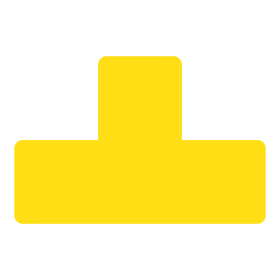 Djois podlahové samolepicí značení - tvar T, 15 x 5 cm, žluté, 10 ks