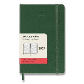 Diář MOLESKINE 2027 denní tvrdý tm. zelený S