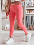 Dámské úzké kalhoty s páskem VIVASKIN světle růžové FashionStreet UY2468 M