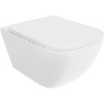 MEXEN/S - Timo Závěsná WC mísa Rimless Tornado včetně sedátka s slow slim, duroplast, bílá lesk 30650200T