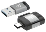 Manhattan sada adaptérů USB-C/USB-A černá, šedá / Adaptér / 2 ks / USB 3.2 Gen 1 / 5 Gbit/s (356329)
