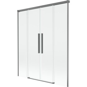 MEXEN/S - Rox vanová zástěna 2-křídlová posuvná 160 x 150, transparent, grafit metal 8C9-160-002-95-00