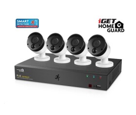 IGET HOMEGUARD HGNVK85304 Kamerový PoE systém se SMART detekcí pohybu, 8-kanálový FullHD NVR + 4x FullHD venkovní kamera EDF_436214