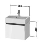 DURAVIT - Ketho.2 Umyvadlová skříňka 44x58x39 cm, 1 zásuvka, grafit mat K25073049490000