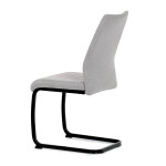 Židle jídelní, světle šedá látka, černé kovové nohy
