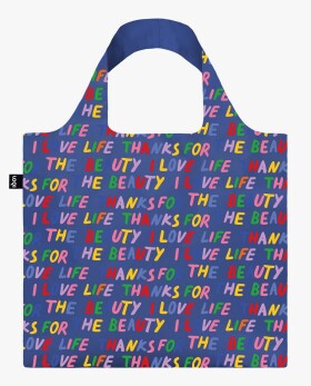 Skládací nákupní taška LOQI LOVE LIFE Blue