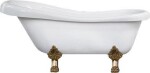 MEXEN - Retro volně stojící vana 170x75 cm bílá, nohy zlato , sifon chrom 53251707500-50