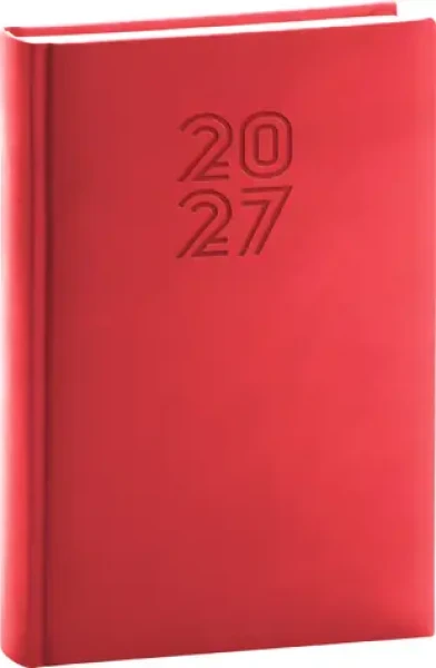 NOTIQUE Aprint 2027 červená / Denní diář / A5 / česko-slovenské kalendárium