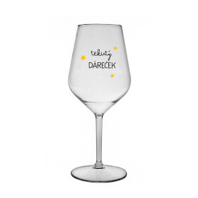 TEKUTÝ DÁREČEK - čirá nerozbitná sklenice na víno 470 ml