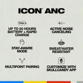 Skullcandy Icon ANC bílá / Bezdrátová sluchátka / ANC (S5IOW-S951)