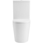 CERANO - WC kombi vyvýšené Comforto, Rimless - bezokrajové splachování + PP/SoftClose sedátko - bílá lesklá - 89,5x39 CER-667754