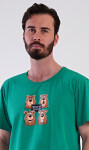 Pánské pyžamo šortky Méďa Happy zelená XXL