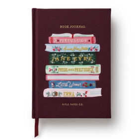 Rifle Paper Co. Vyšívaný linkovaný deník Ladies Night Book Club, červená barva, papír