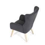 Křeslo ušák, šedá, manšestrová látka, AK-314 GREY2