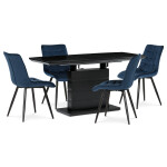 Jídelní židle, modrá, sametová látka, CT-384 BLUE4