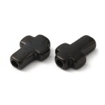 Korálek z nerezové oceli se širokým průvlekem - kříž - černý - 14-15 x 10 x 4 mm - 1 ks