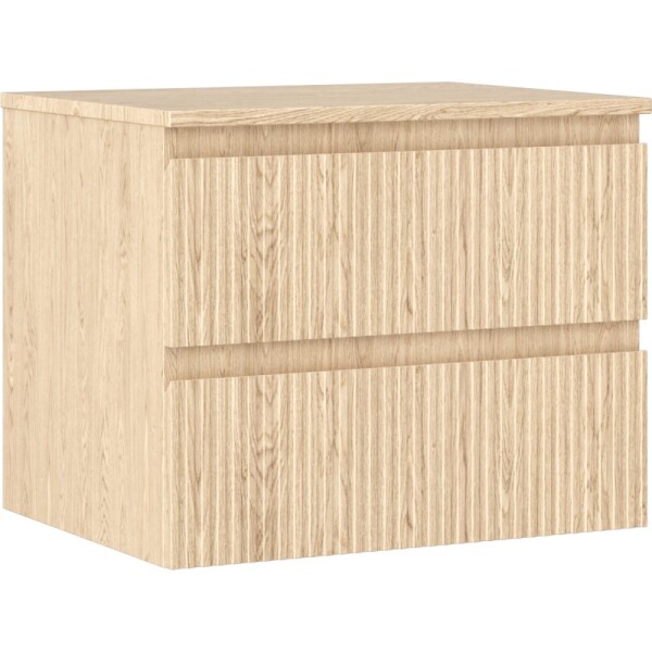 MEXEN/S - Rivel koupelnová skříňka pod umyvadlo 60 cm s deskou, 2 zásuvky, reliéf , dub 91A20-06047-2-BFFC81