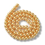Voskované perly třídy A - eco friendly - zlaté - ∅ 6 mm - 10 ks