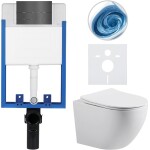 CERANO - Kompletní WC set Profi/Cesso - bílá matná - WC tlačítko Line - tmavě šedá - pro zazdění - 49x36 CER-8050BD84374