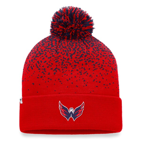 Fanatics Pánská Zimní Čepice Washington Capitals Iconic Gradiant Beanie Cuff with Pom Athletic Red-Athletic Navy