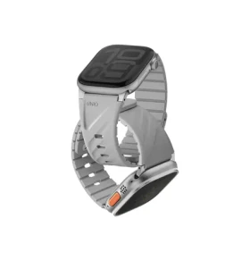 UNIQ Fluo magnetický řemínek pro Apple Watch 49/46/45/44/42/41/40 mm, Mist grey (8886463693568)