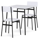 Jídelní set s 2 židlemi, 70x70x76cm, mdf, bílá, AUT-O2121 WT
