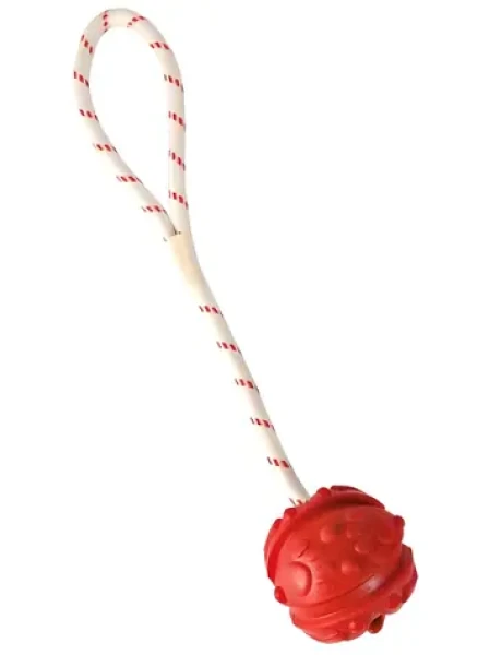 TRIXIE Plovoucí míč na šňůře / Guma / Průměr 7 cm / Délka 35 cm / Pro velké a obří psy