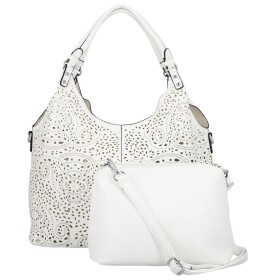 Moderní dámská koženková kabelka na rameno Margita, bílá