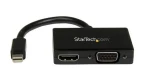 StarTech cestovní A:V adaptér 2v1 Mini DisplayPort M na HDMI F nebo VGA černá (MDP2HDVGA)