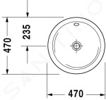 DURAVIT - Architec Umyvadlo s přepadem, průměr 470 mm, WonderGliss, bílá 04684700001