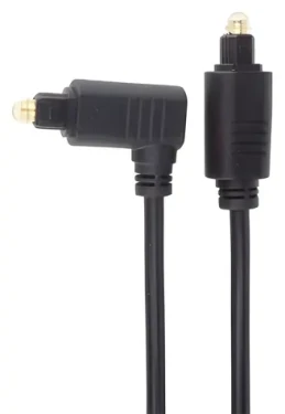 OEM Toslink kabel 90° / Optický audio kabel / Toslink (M) - Toslink (M) / 1 m / průměr 4 mm (kjtos3-1)