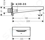 HANSGROHE - Metropol Vanová vpusť, matná bílá 32543700