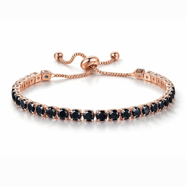 Náramek Swarovski Elements Cianoti Rose Black, Černá 14 cm + 9 cm (prodloužení)