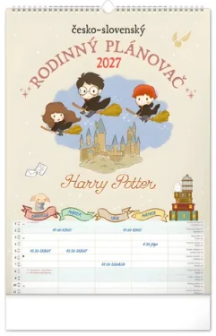 NOTIQUE Harry Potter XL 2027 / Nástěnný rodinný plánovací kalendář / 33 × 46 cm