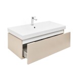 Koupelnová skříňka s umyvadlem a baterií SAT Feel 100x30x46 cm pískově béžová mat SATFEEL100BEU1B SATFEEL100BEU1B