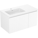 MEXEN/S - Rivel koupelnová skříňka 90 cm s umyvadlem Otis levá, 1S, 1D, reliéf, bílá mat 91A23-09047-3-BBFF01-W18L01