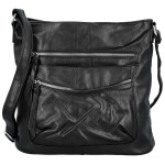 Trendy dámská koženková crossbody kabelka Tizia, černá