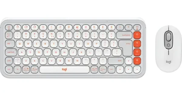 Logitech POP Icon Combo bílá / Bezdrátová sada klávesnice a myši (920-013141)