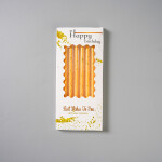 Dortové svíčky žlutá se zlatem 6ks