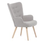 Křeslo ušák, šedá, látka bouclé, AK-309 GREY2