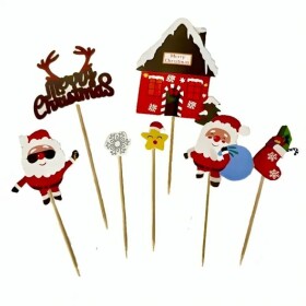 Dortisimo Zápich do dortu Vánoční domeček s vánočními motivy (7 ks)