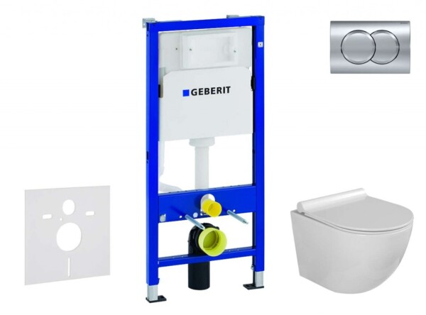 GEBERIT - Duofix Set předstěnové instalace, klozetu Gaia a sedátka softclose, tlačítko Delta01, lesklý chrom SANI11CA1118