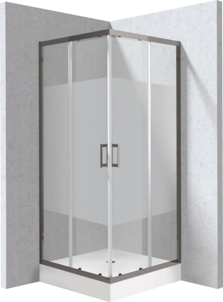 DEANTE - Funkia Evo čtvercový kout s vaničkou, 90x90 cm – vzor pruh KYCZDE99P