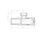 AQUALINE - Rohový kulový ventil 1/2"x3/8", hranatý, chrom 5318