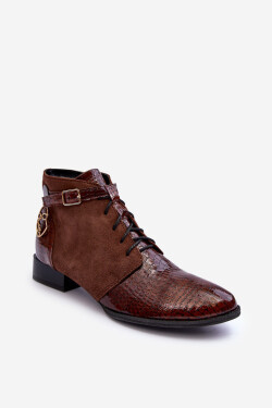 Dámské kožené kozačky Maciejka 5743A-02 Hnědá 36