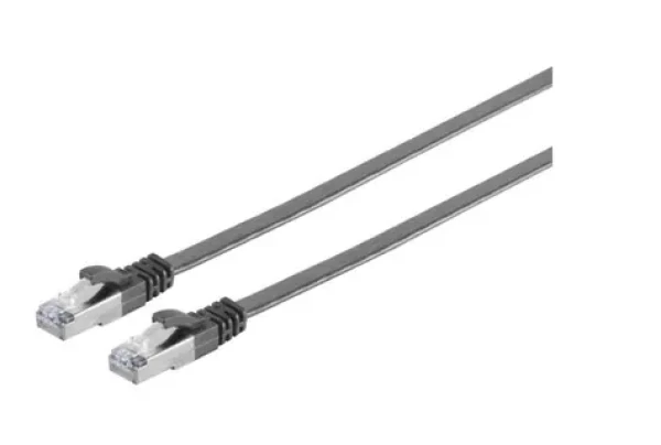 MicroConnect CAT6a U/UTP FLAT 1m černá / PVC (V-UTP6A01S-FLAT)