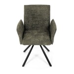 Židle jídelní, zelená látka, černý kov, otočný mechanismus 90°/90° (L/P) - funkce reset
