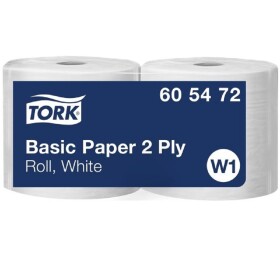 Tork 605472 papírová utěrka Basic v roli 2vrstvy W1 v balení 2ks 1147útržků