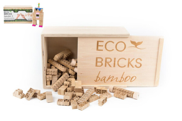 Stavebnice dřevěná 250ks v dřevěné krabičce 29,5x9,5x18cm