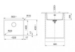 FRANKE - Maris Fragranitový dřez MRG 110-52, 52x40 cm, bílá led 125.0698.007